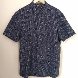 Blue and White Michael Kors Button Down Top, XL